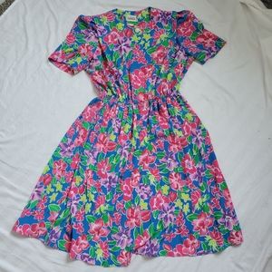 Vintage Classics by Leslie Fay 80s Floral Bright
